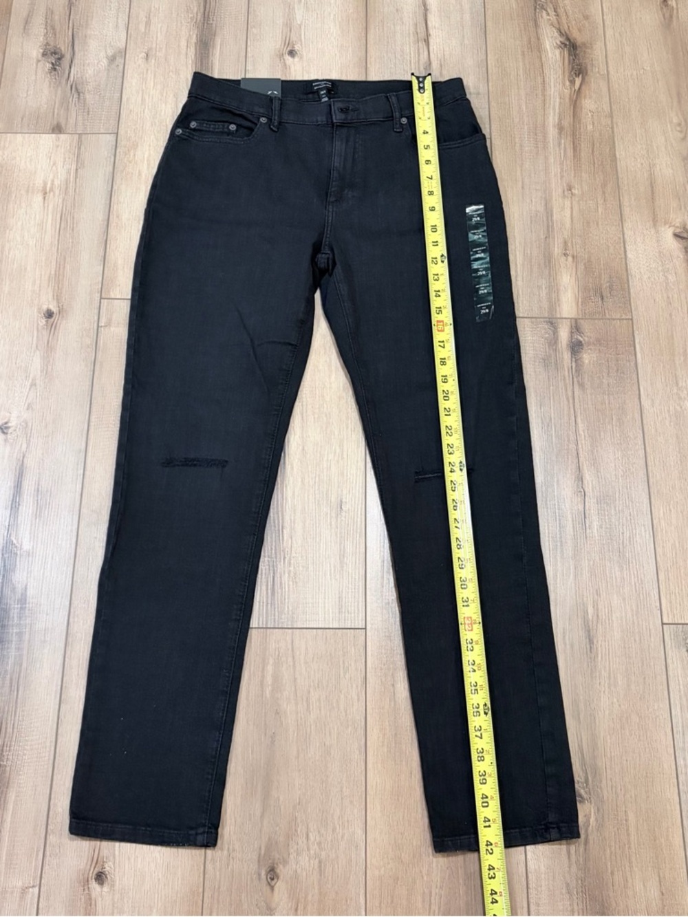 Banana Republic Girlfriend Jeans Black Distressed Tall 29/8 Minimalist Capsule - Picture 10 of 12